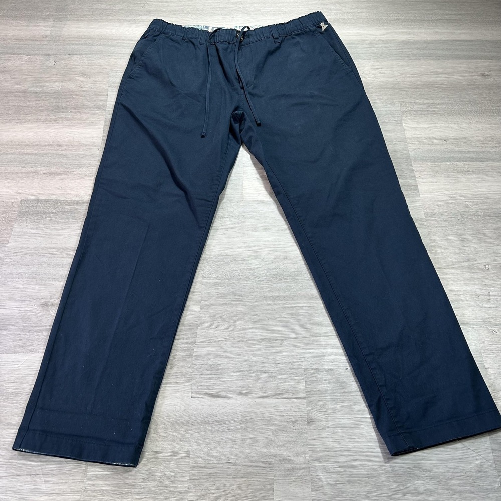 Chubbies Pants Mens XL 42x31 Blue Stretch Chino Elastic Waist Drawstring Casual